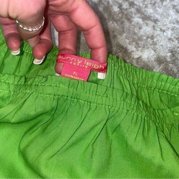 Sunny Leigh SZ LP bright green tasseled trim light weight top blouse - Picture 4 of 9